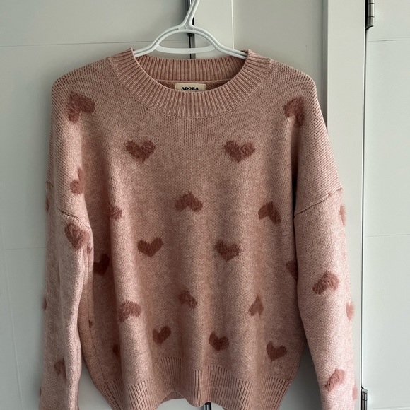 NWOT ADORA heart sweater size S - Picture 2 of 3